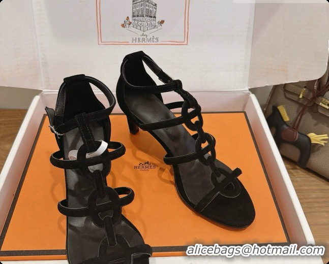Best Product Hermes Magic 70 Sandal in Suede H091659 Black 2026