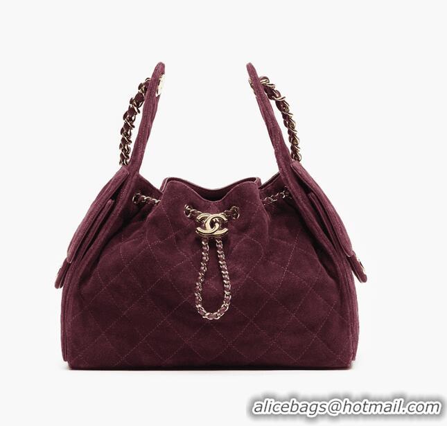 Low Price Chanel 25 Small Handbag In Suede Calfskin AS5293 Burgundy/Gold Spring-Summer 2026