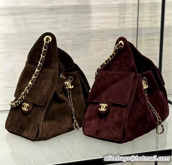 Low Price Chanel 25 Small Handbag In Suede Calfskin AS5293 Burgundy/Gold Spring-Summer 2026