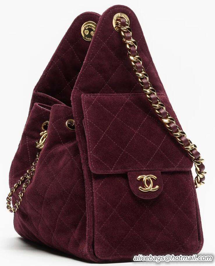 Low Price Chanel 25 Small Handbag In Suede Calfskin AS5293 Burgundy/Gold Spring-Summer 2026
