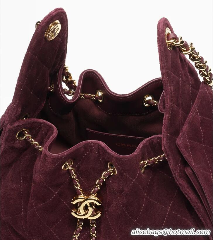 Low Price Chanel 25 Small Handbag In Suede Calfskin AS5293 Burgundy/Gold Spring-Summer 2026