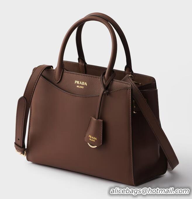 Luxury Cheap Prada Prelude Medium Leather Handbag 1BA507 Palisander 2026