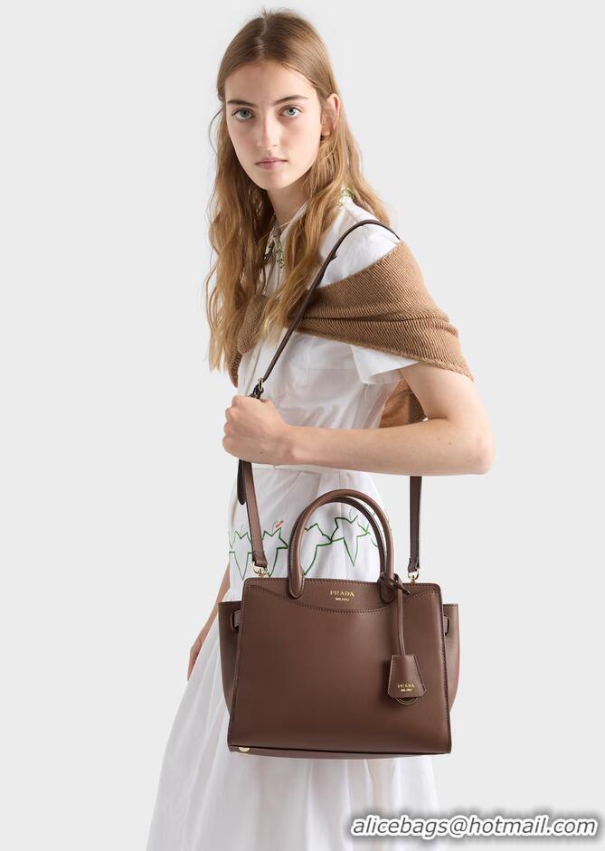Luxury Cheap Prada Prelude Medium Leather Handbag 1BA507 Palisander 2026