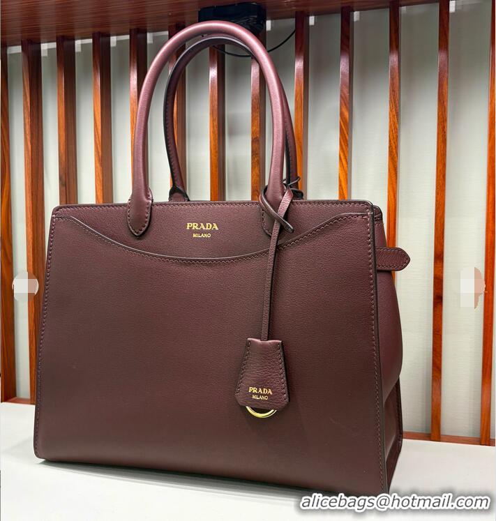 Luxury Cheap Prada Prelude Medium Leather Handbag 1BA507 Palisander 2026