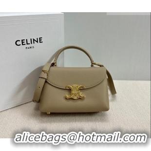 Big Discount Celine Teen Nino Bag in Grained Supple Calfskin 118113 Cappuccino 2026