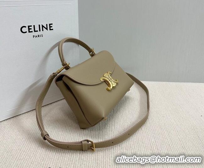 Big Discount Celine Teen Nino Bag in Grained Supple Calfskin 118113 Cappuccino 2026