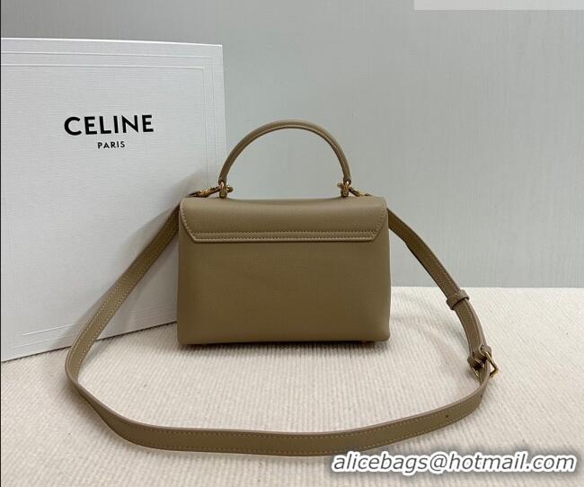 Big Discount Celine Teen Nino Bag in Grained Supple Calfskin 118113 Cappuccino 2026