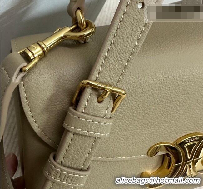 Big Discount Celine Teen Nino Bag in Grained Supple Calfskin 118113 Cappuccino 2026