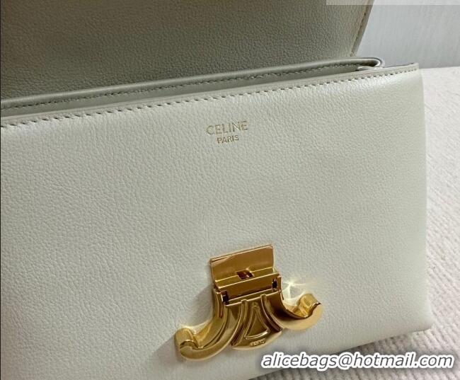 Luxury Discount Celine Teen Nino Bag in Grained Supple Calfskin 118113 White 2026