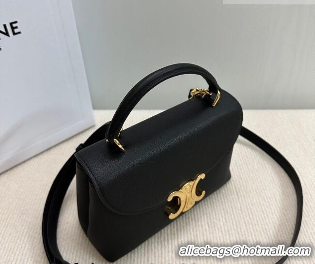 Promotional Celine Teen Nino Bag in Grained Supple Calfskin 118113 Black 2026