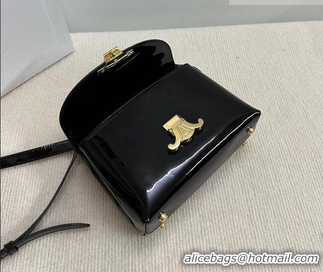 Low Cost Celine Teen Nino Bag in Patent Calfskin 118113 Black 2026