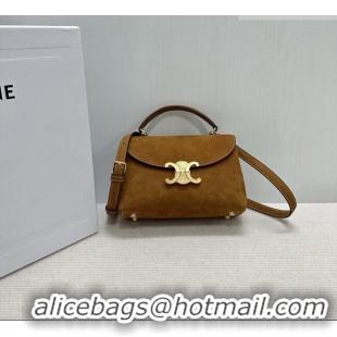 Good Taste Celine Teen Nino Bag in Suede 118113 Camel Brown 2026