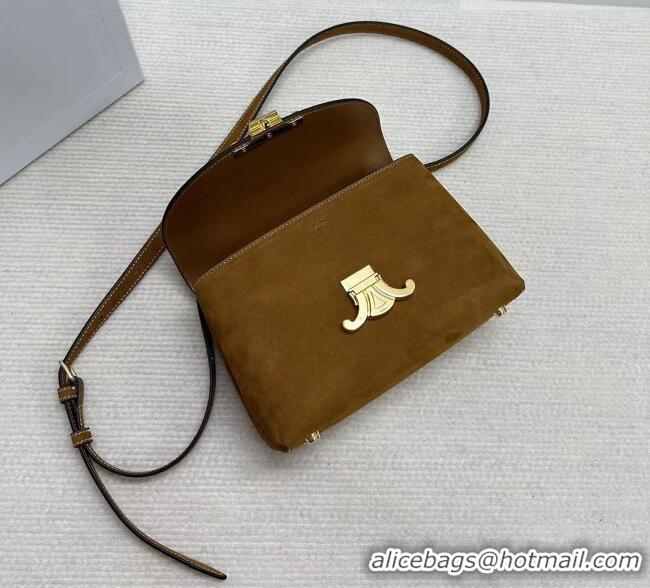 Good Taste Celine Teen Nino Bag in Suede 118113 Camel Brown 2026