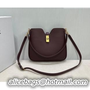 Top Grade Celine Small Camille16 Soft Bag in Smooth Calfskin 120693 Dark Burgundy 2025