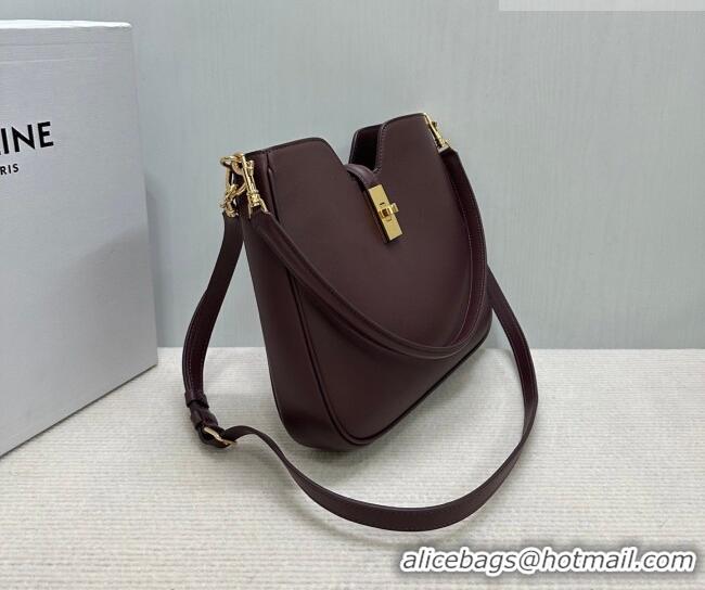 Top Grade Celine Small Camille16 Soft Bag in Smooth Calfskin 120693 Dark Burgundy 2025
