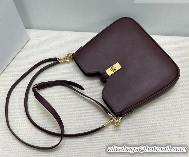 Top Grade Celine Small Camille16 Soft Bag in Smooth Calfskin 120693 Dark Burgundy 2025
