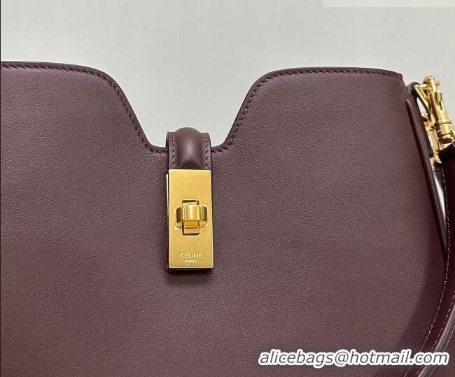 Top Grade Celine Small Camille16 Soft Bag in Smooth Calfskin 120693 Dark Burgundy 2025