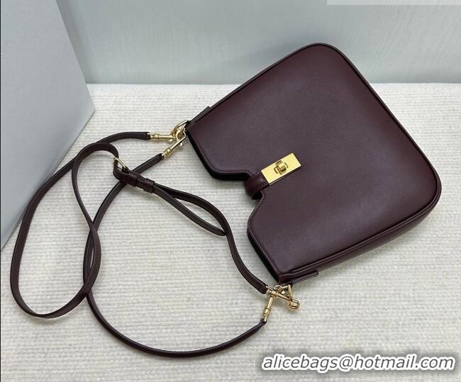 Top Grade Celine Small Camille16 Soft Bag in Smooth Calfskin 120693 Dark Burgundy 2025