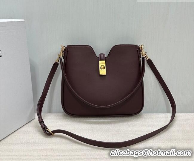 Top Grade Celine Small Camille16 Soft Bag in Smooth Calfskin 120693 Dark Burgundy 2025