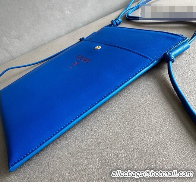 Luxury Cheap Celine Sharp Pouch Bag in Smooth Lambskin Leather 10P812 Ultra Blue 2026