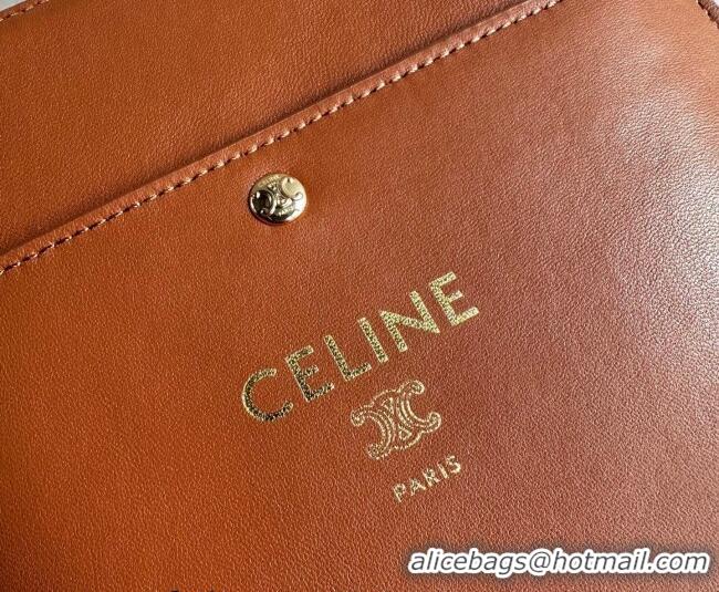 Unique Grade Celine Sharp Pouch Bag in Smooth Lambskin Leather 10P812 Tan Brown 2026