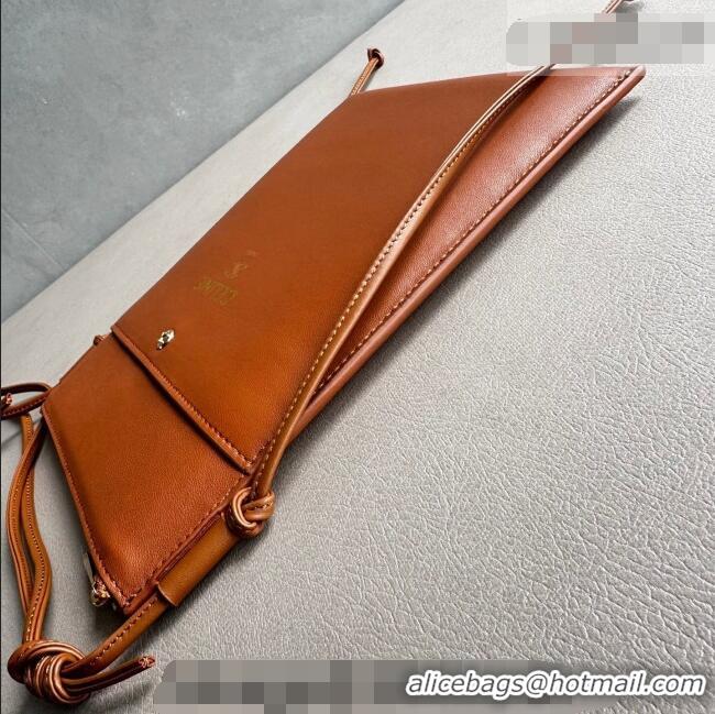 Unique Grade Celine Sharp Pouch Bag in Smooth Lambskin Leather 10P812 Tan Brown 2026