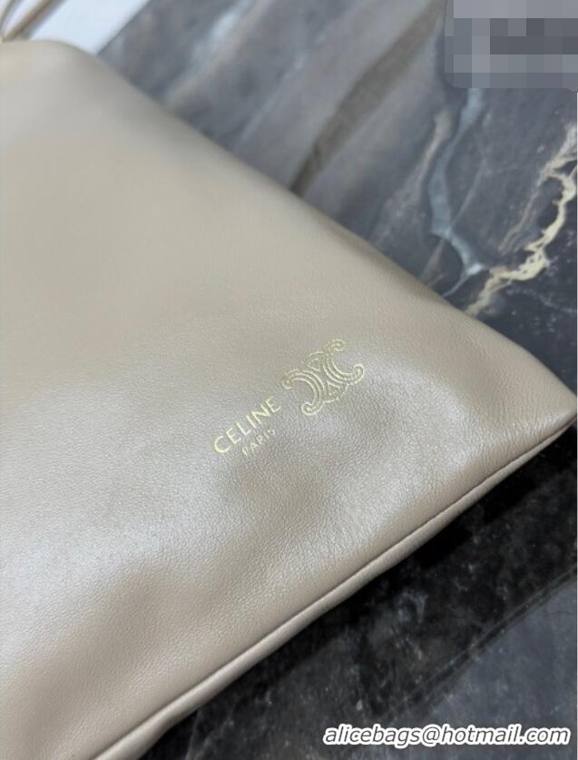 Buy Fashionable Celine Small Crystal Pouch Bag in Lambskin Leather 123662 Beige 2026