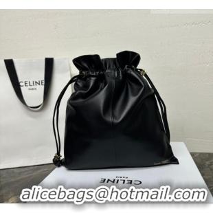 Top Design Celine Small Crystal Pouch Bag in Lambskin Leather 123662 Black 2026
