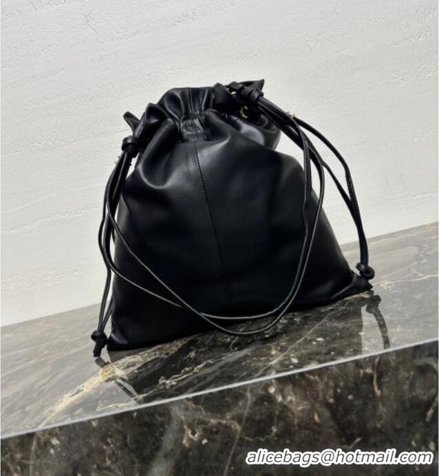 Top Design Celine Small Crystal Pouch Bag in Lambskin Leather 123662 Black 2026