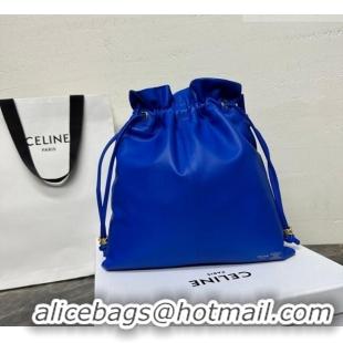 Best Quality Celine Small Crystal Pouch Bag in Lambskin Leather 123662 Ultra Blue 2026