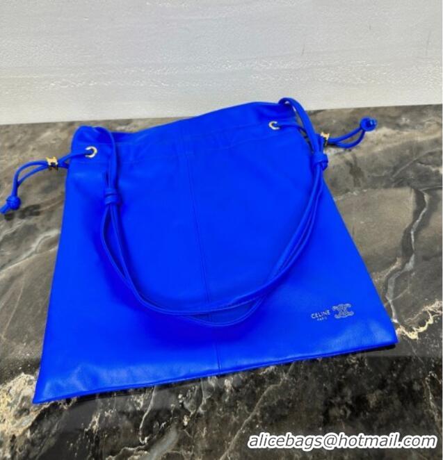 Best Quality Celine Small Crystal Pouch Bag in Lambskin Leather 123662 Ultra Blue 2026