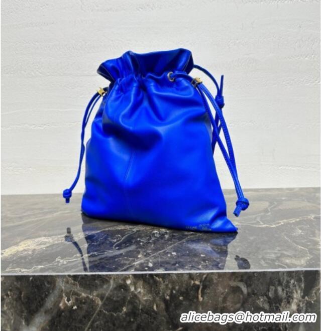 Best Quality Celine Small Crystal Pouch Bag in Lambskin Leather 123662 Ultra Blue 2026
