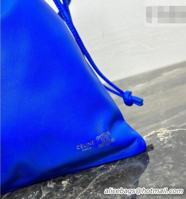 Best Quality Celine Small Crystal Pouch Bag in Lambskin Leather 123662 Ultra Blue 2026