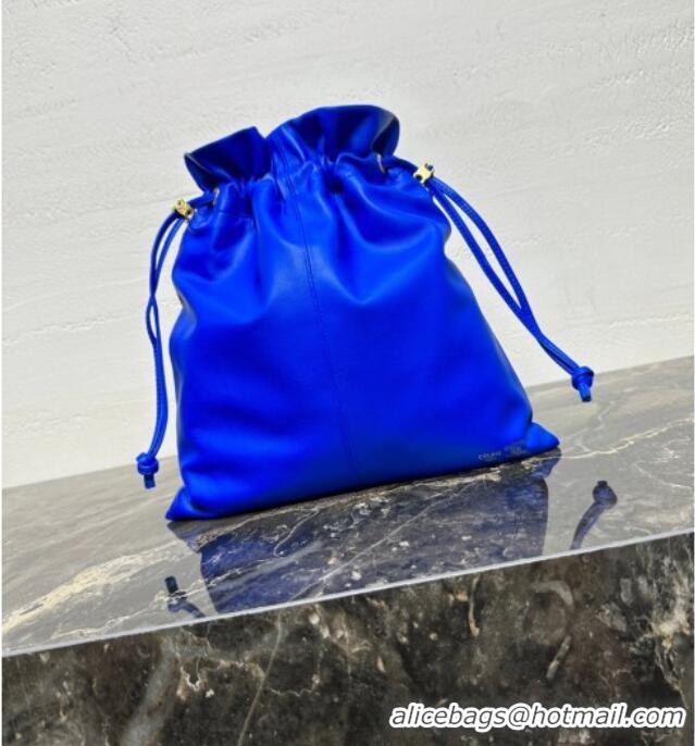 Best Quality Celine Small Crystal Pouch Bag in Lambskin Leather 123662 Ultra Blue 2026