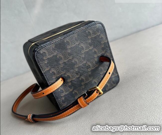 Luxury Discount Celine Cube Mini Bag in Triomphe Canvas 124232 2026