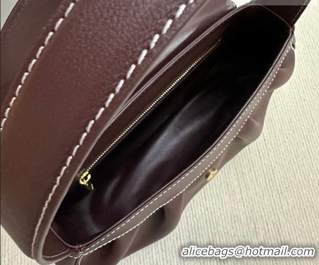 Famous Brand Celine Medium Polly Hobo Bag in Supple Calfskin 115633 Burgundy 2026