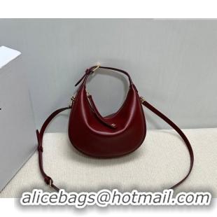 Famous Brand Celine Teen Lulu Bag in Grained Calfskin 120723 Dark Burgundy 2025