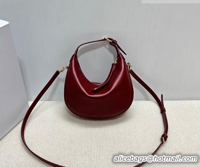 Famous Brand Celine Teen Lulu Bag in Grained Calfskin 120723 Dark Burgundy 2025