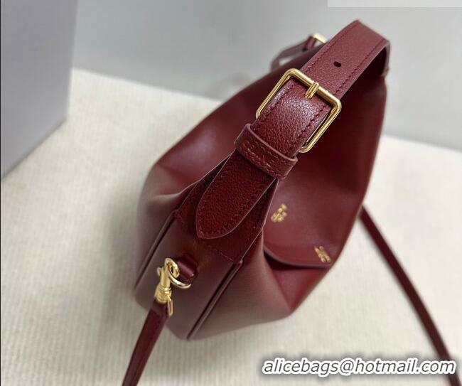 Famous Brand Celine Teen Lulu Bag in Grained Calfskin 120723 Dark Burgundy 2025