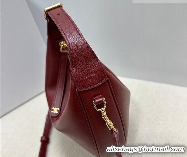 Famous Brand Celine Teen Lulu Bag in Grained Calfskin 120723 Dark Burgundy 2025