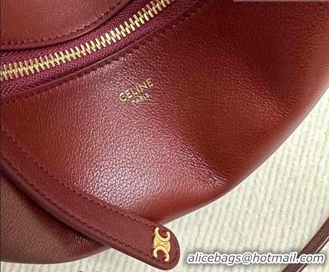 Famous Brand Celine Teen Lulu Bag in Grained Calfskin 120723 Dark Burgundy 2025