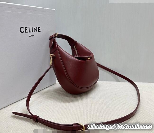Famous Brand Celine Teen Lulu Bag in Grained Calfskin 120723 Dark Burgundy 2025