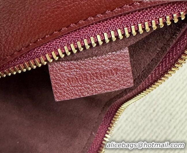 Famous Brand Celine Teen Lulu Bag in Grained Calfskin 120723 Dark Burgundy 2025