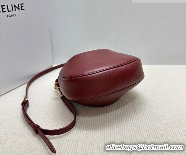 Famous Brand Celine Teen Lulu Bag in Grained Calfskin 120723 Dark Burgundy 2025