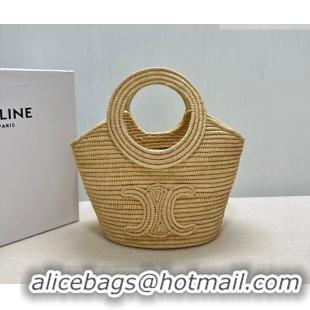 Luxury Cheap Celine Braided Panier Top Handle Bag in Raffia Straw 121922 Beige 2026