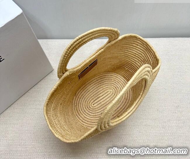 Luxury Cheap Celine Braided Panier Top Handle Bag in Raffia Straw 121922 Beige 2026