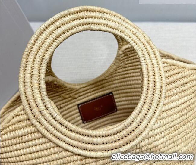 Luxury Cheap Celine Braided Panier Top Handle Bag in Raffia Straw 121922 Beige 2026