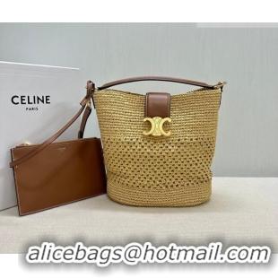 Top Grade Celine Medium Louise Bucket bag in Raffia Straw 116613 2026