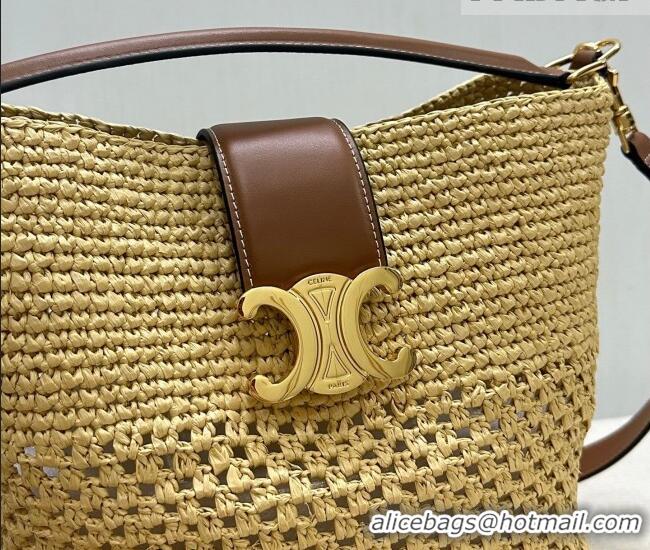 Top Grade Celine Medium Louise Bucket bag in Raffia Straw 116613 2026