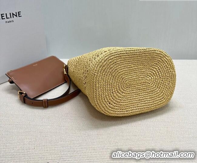 Top Grade Celine Medium Louise Bucket bag in Raffia Straw 116613 2026
